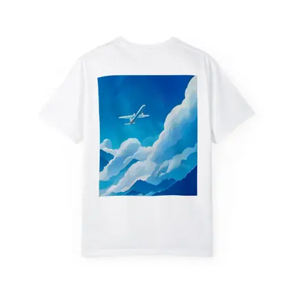 Airplane Flying Over Blue Mountain Clouds