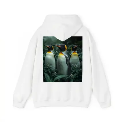 King Penguins Standing Among Cannabis Plants