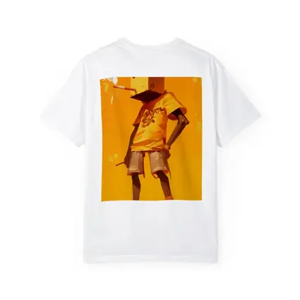 Box Head Character Smoking Yellow Urban Art