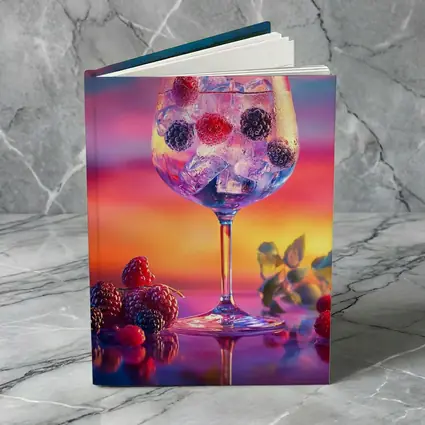 Berry Cocktail Glass Sunset Sky Background
