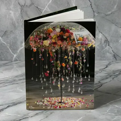 Floral Umbrella Crystal Drops Garden Installation Art