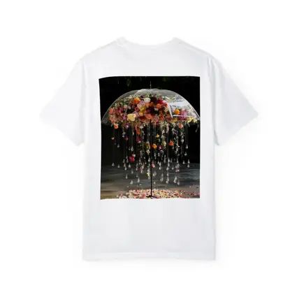 Floral Umbrella Crystal Drops Garden Installation Art