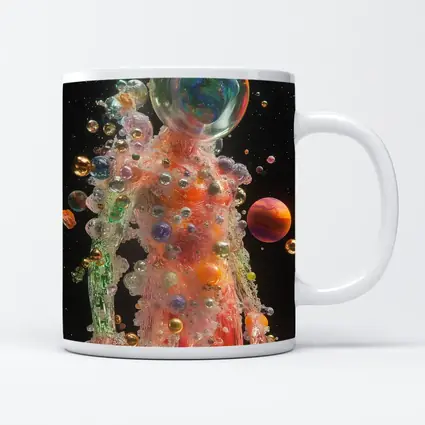 Glass Human Figure Cosmic Planets Space