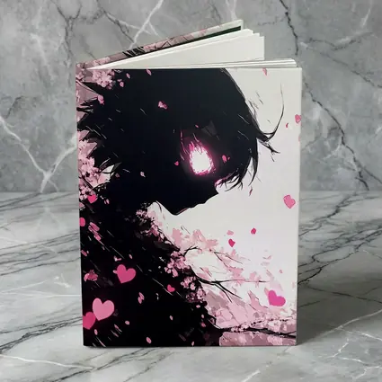 Anime Girl Silhouette Cherry Blossom Hearts