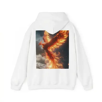 Phoenix Rising From Ocean Flames Dark Sky