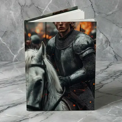 Knight in Armor Riding White Horse Battle