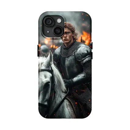Knight in Armor Riding White Horse Battle