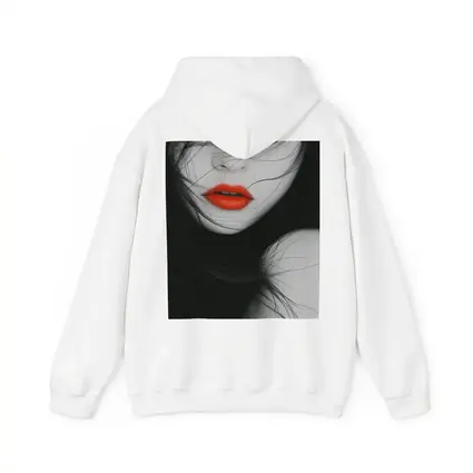 Woman Red Lips Black White Minimal Art