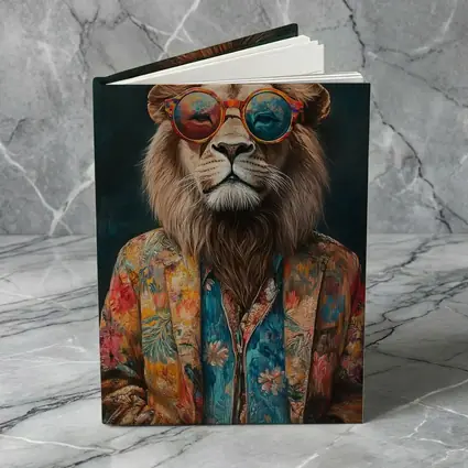 Cool Lion Wearing Sunglasses Floral Jacket
