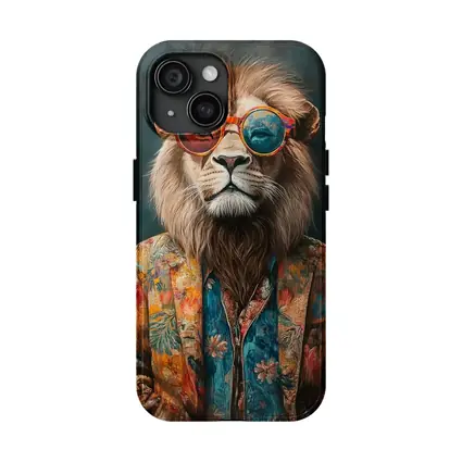Cool Lion Wearing Sunglasses Floral Jacket