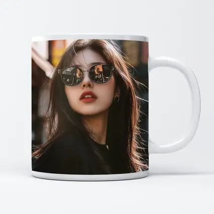 Young Asian Woman Sunglasses Urban Street Background