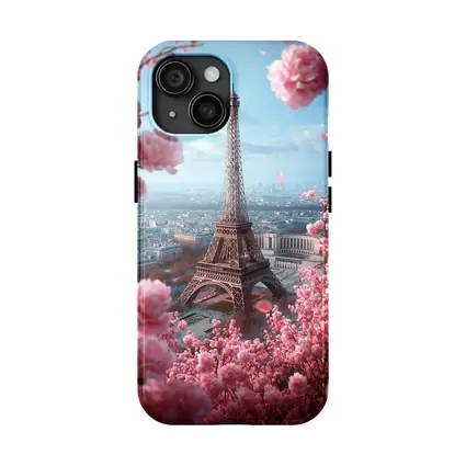 Eiffel Tower Paris Pink Cherry Blossoms Spring
