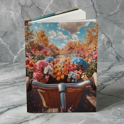 Bicycle Ride Through Colorful Flower Garden