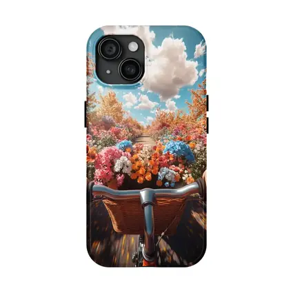 Bicycle Ride Through Colorful Flower Garden