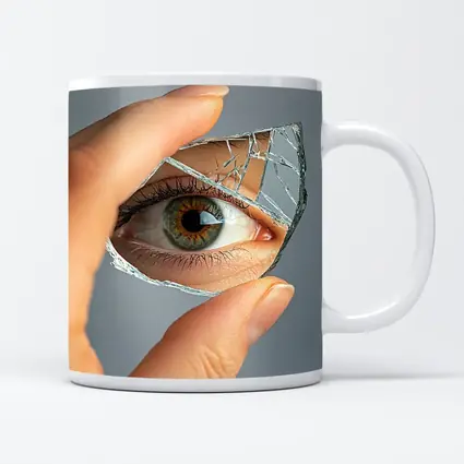 Eye Reflection In Broken Mirror Shard