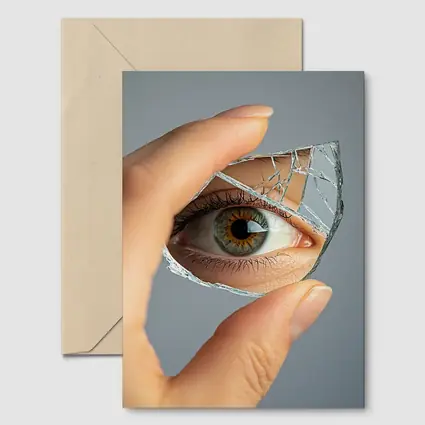 Eye Reflection In Broken Mirror Shard
