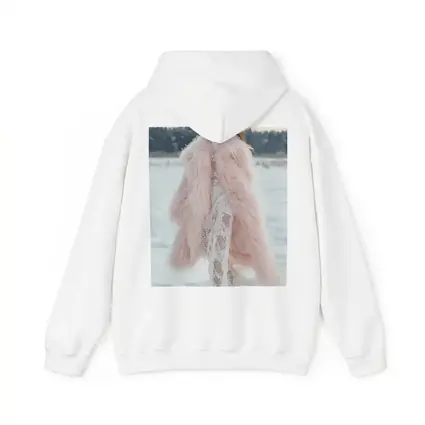 Pink Fur Coat Woman Snow Winter