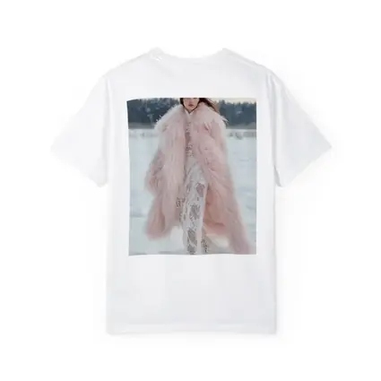 Pink Fur Coat Woman Snow Winter