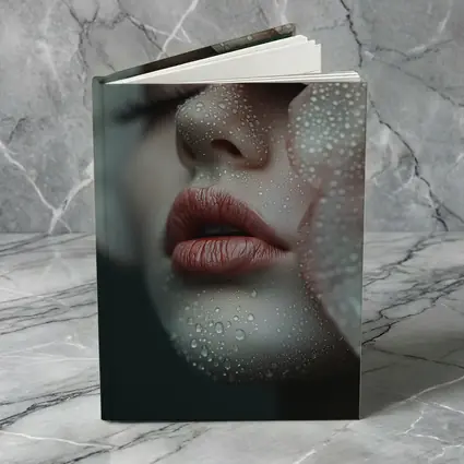 Woman Face Close Up With Water Drops