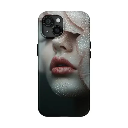 Woman Face Close Up With Water Drops