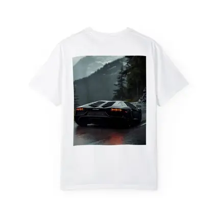 Lamborghini Aventador Black Rainy Mountain Road