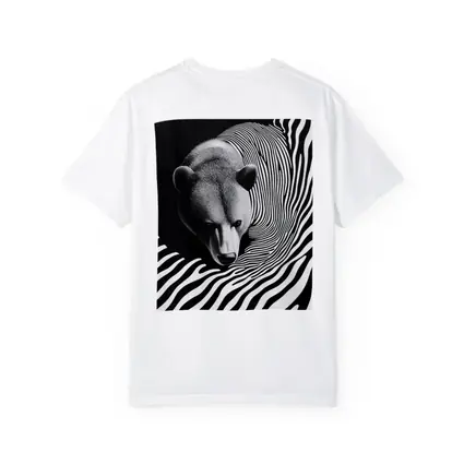 Black White Bear Op Art Striped Pattern