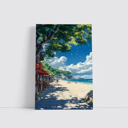 Anime Beach Promenade Blue Sky Summer