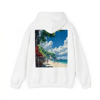 Anime Beach Promenade Blue Sky Summer