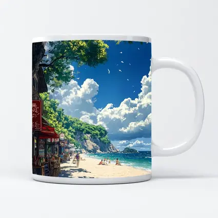 Anime Beach Promenade Blue Sky Summer