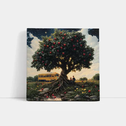 Strawberry Tree Couple Bus Starry Night