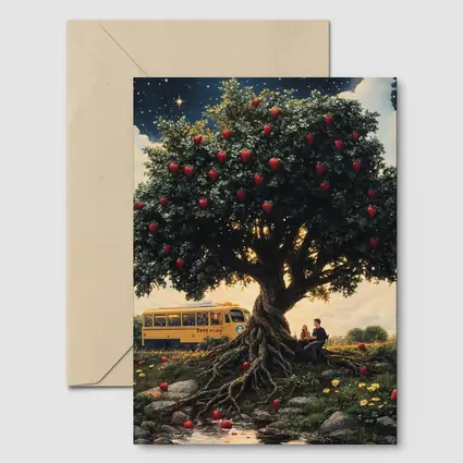 Strawberry Tree Couple Bus Starry Night