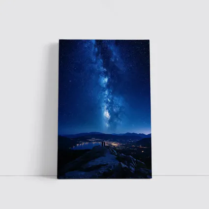 Milky Way Over Mountain City Night