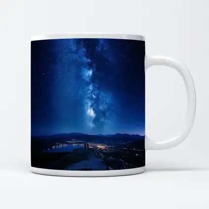 Milky Way Over Mountain City Night