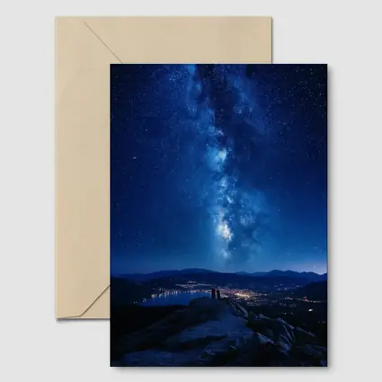 Milky Way Over Mountain City Night