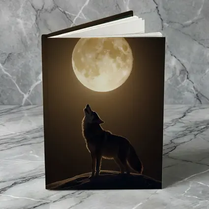 Wolf Howling At Full Moon Night