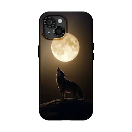 Wolf Howling At Full Moon Night