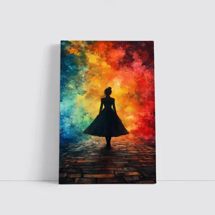 Woman Silhouette Colorful Watercolor Smoke Background