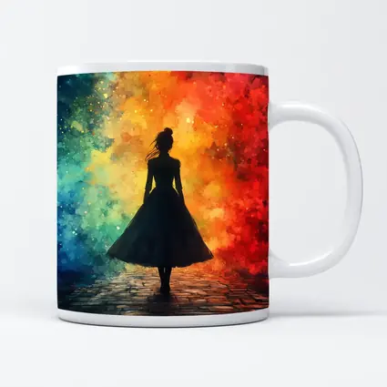 Woman Silhouette Colorful Watercolor Smoke Background