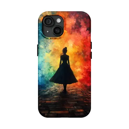 Woman Silhouette Colorful Watercolor Smoke Background