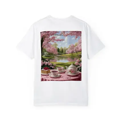 Cherry Blossom Tea Table Spring Park Scene