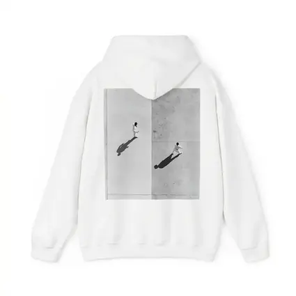 Two Figures Walking Aerial Black White