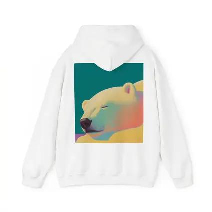 Sleeping Polar Bear Colorful Floral Background Art