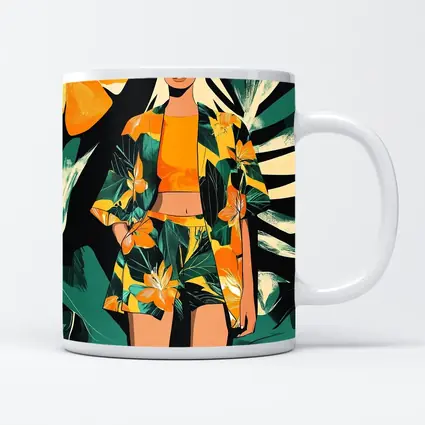Tropical Floral Fashion Illustration Bold Graphic