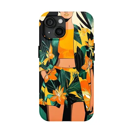 Tropical Floral Fashion Illustration Bold Graphic
