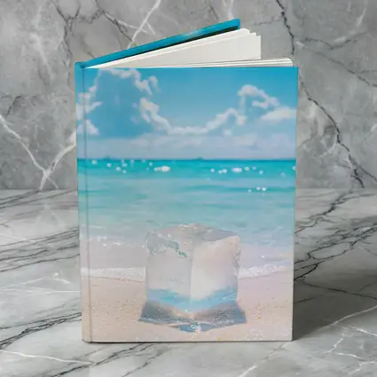 Ice Cube On Sunny Tropical Beach Shore