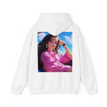 Anime Girl Pink Shirt Blue Sky