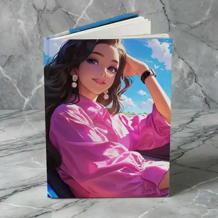 Anime Girl Pink Shirt Blue Sky