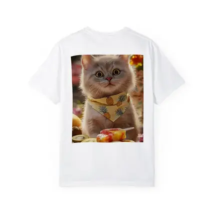 British Shorthair Cat With Summer Fruits