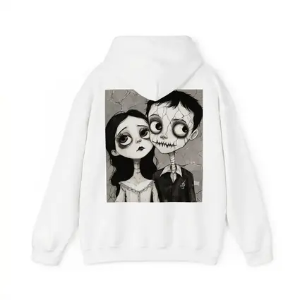 Gothic Cartoon Couple Dark Cracked Illustration