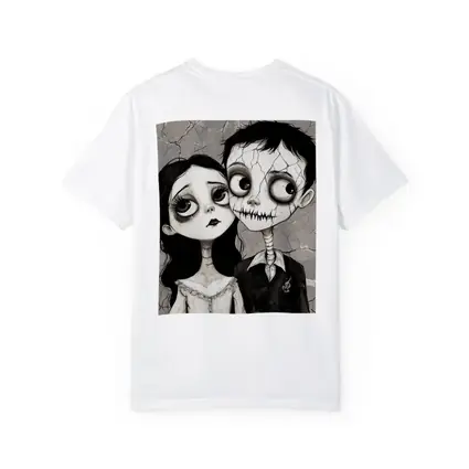 Gothic Cartoon Couple Dark Cracked Illustration